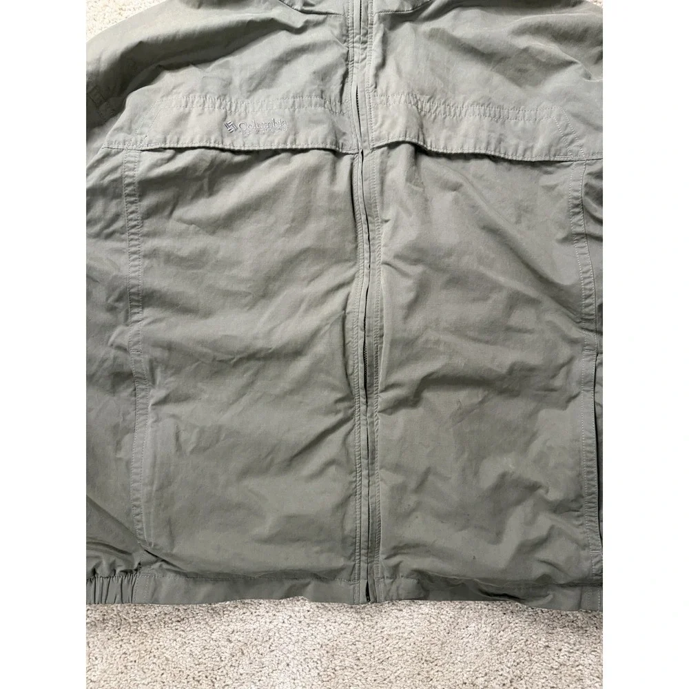 Columbia Sportswear Windbreaker Jacket Y2K XL Olive Green‎ Lightweight Full Zip